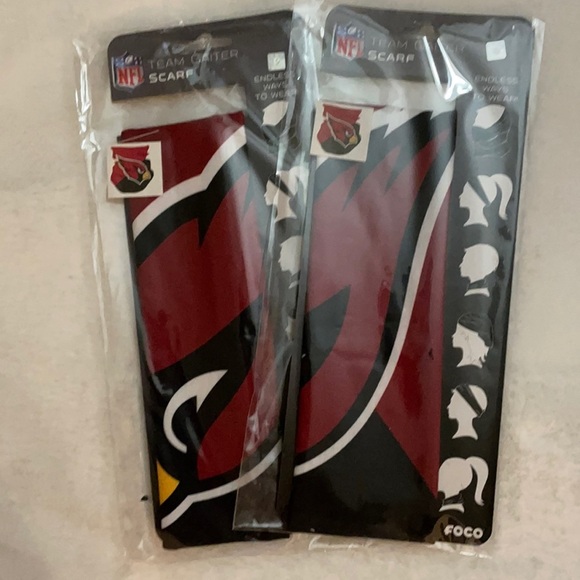 SET OF 2 NEW ARIZONA CARDINALS NFL TEAM GAITER / SCARF / MASK UNISEX - Picture 1 of 6